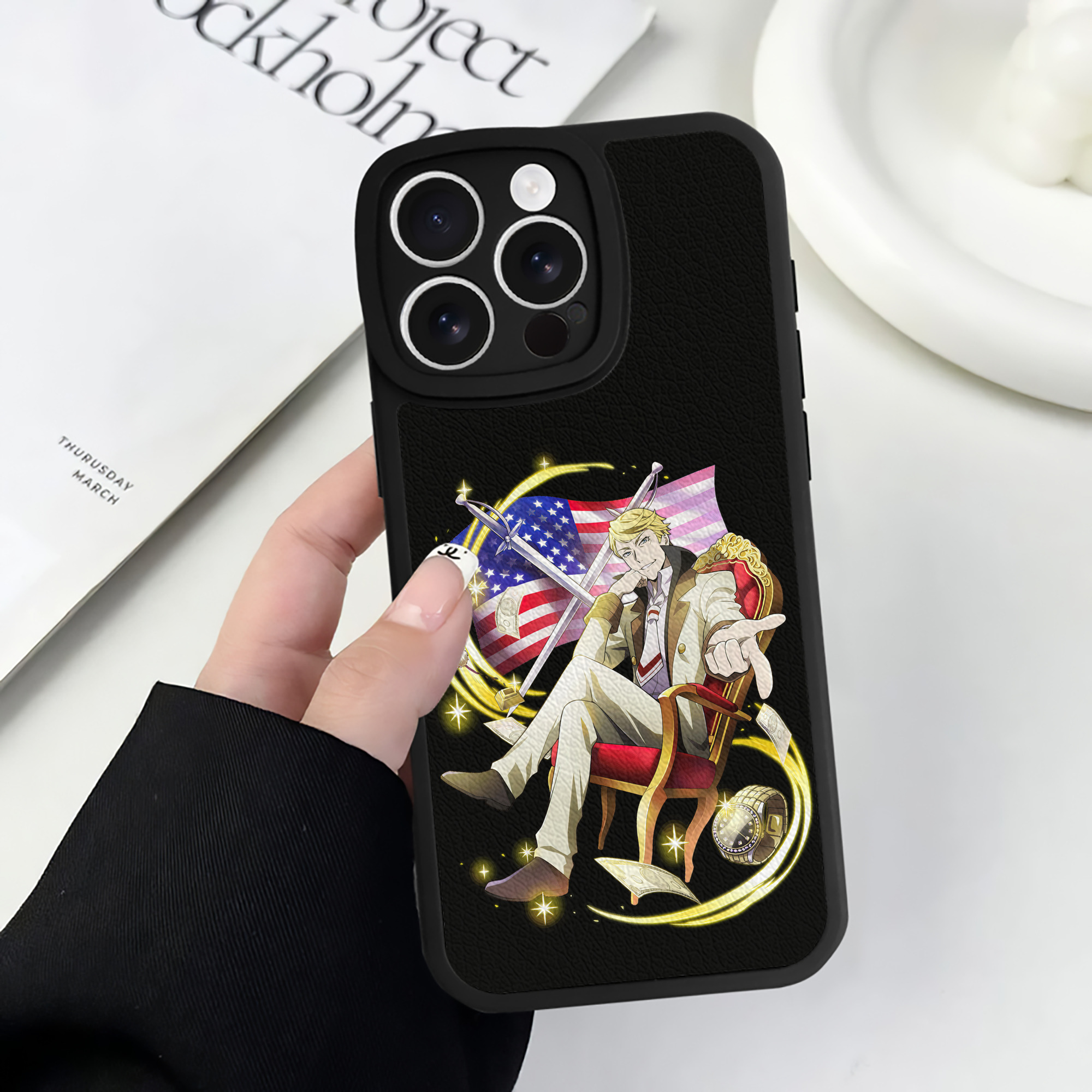 （画像用） 文豪ストレイドッグス Bungo Stray Dogs 【iPhone 16シリーズ対応】シリコンスマホケース（レザー調） 材質：シリコン